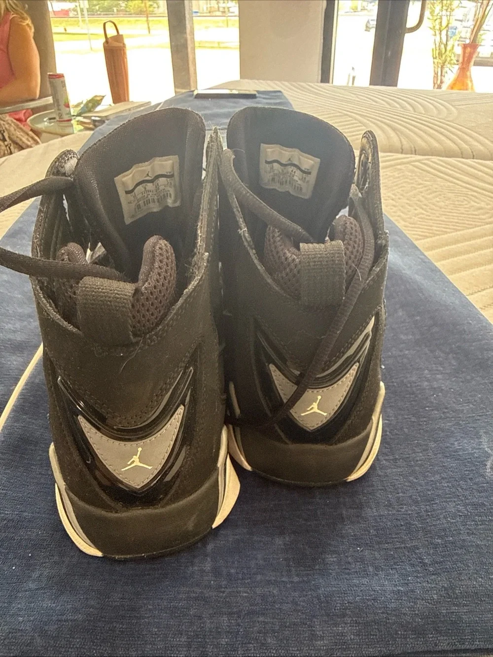 Jordan Men's Black High-Top Athletic Sneakers with White Accents